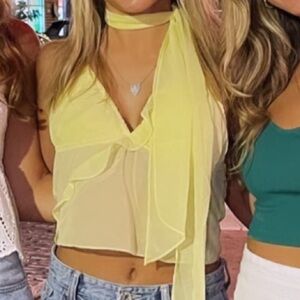 Princess Polly Yellow Scarf Top